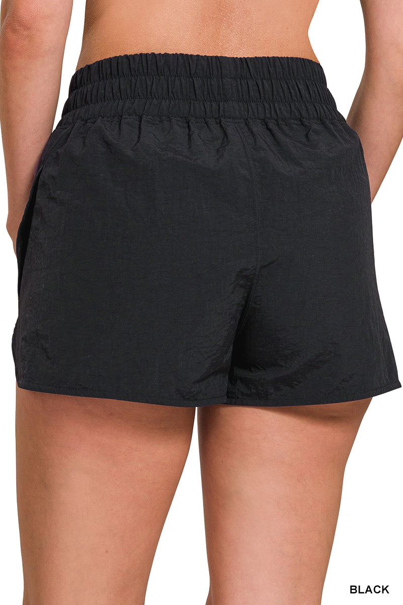 Windbreaker Smocked Waistband Running Shorts