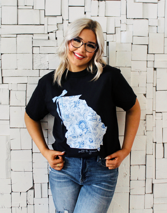 Blue Floral State T-Shirt